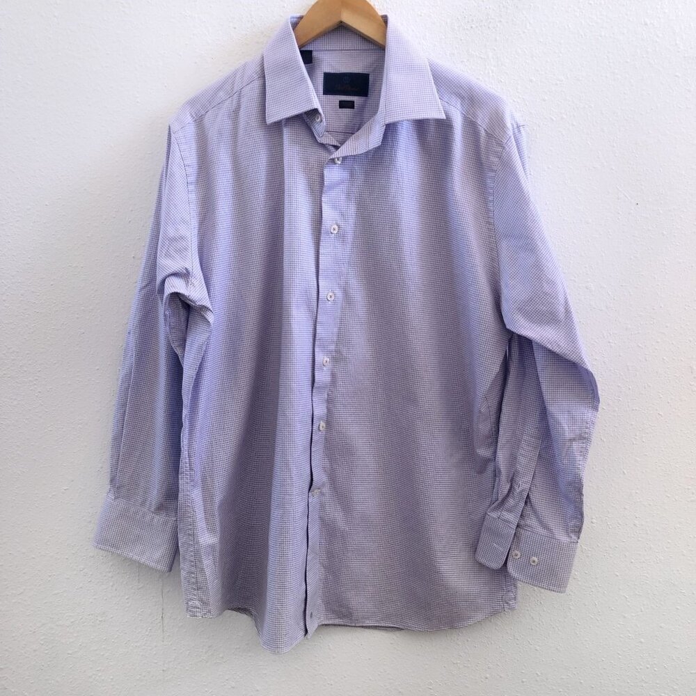 DAVID DONAHUE Dress Shirt Trim Fit Size 17"